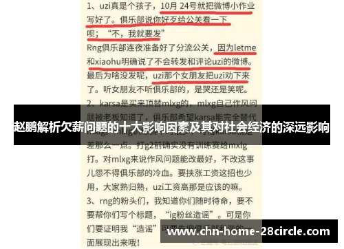 赵鹏解析欠薪问题的十大影响因素及其对社会经济的深远影响